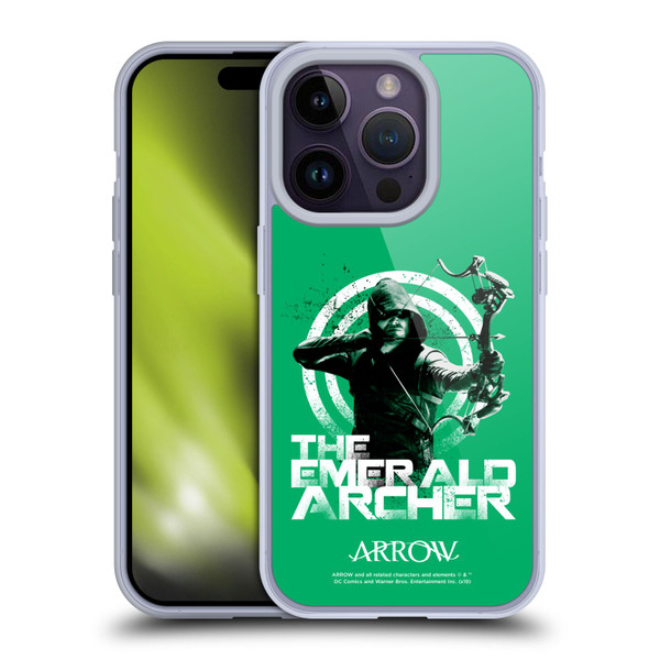 Arrow TV Series Graphics The Emerald Archer Soft Gel Case for Apple iPhone 14 Pro