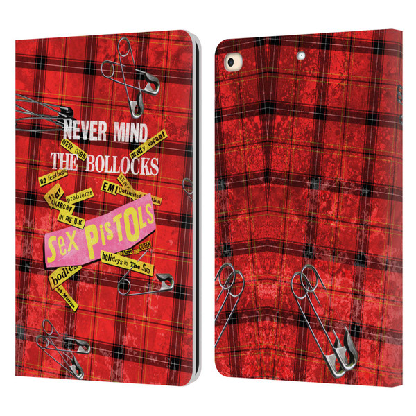 Sex Pistols Band Art Tartan Print Song Art Leather Book Wallet Case Cover For Apple iPad 9.7 2017 / iPad 9.7 2018