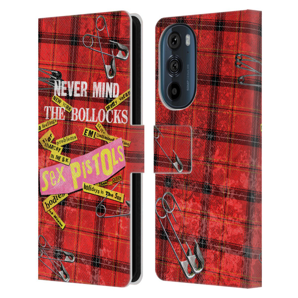 Sex Pistols Band Art Tartan Print Song Art Leather Book Wallet Case Cover For Motorola Edge 30