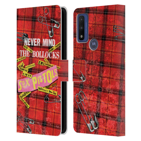 Sex Pistols Band Art Tartan Print Song Art Leather Book Wallet Case Cover For Motorola G Pure