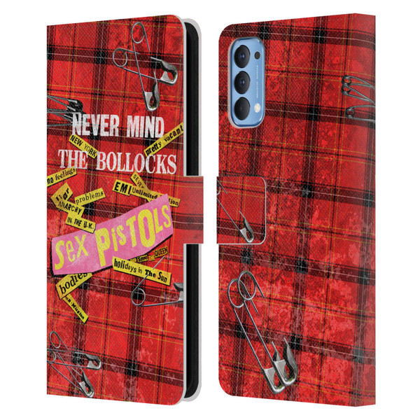 Sex Pistols Band Art Tartan Print Song Art Leather Book Wallet Case Cover For OPPO Reno 4 5G
