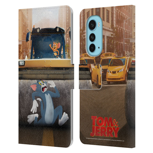 Tom And Jerry Movie (2021) Graphics Rolling Leather Book Wallet Case Cover For Motorola Edge (2022)
