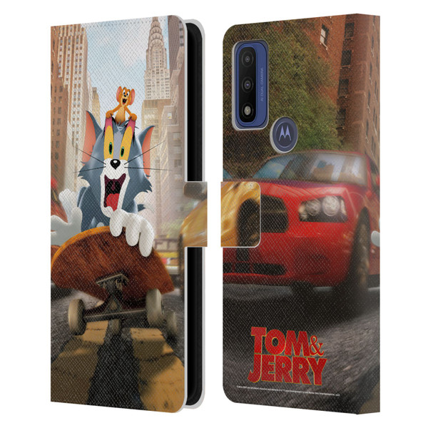 Tom And Jerry Movie (2021) Graphics Best Of Enemies Leather Book Wallet Case Cover For Motorola G Pure
