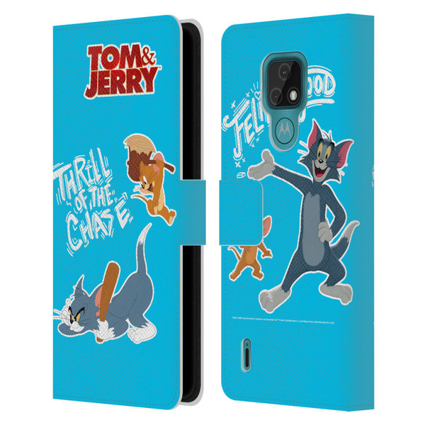 Tom And Jerry Movie (2021) Graphics Characters 2 Leather Book Wallet Case Cover For Motorola Moto E7