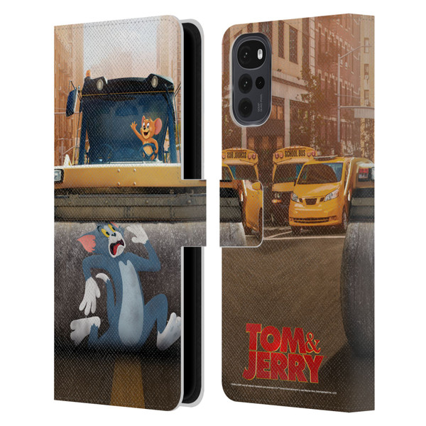 Tom And Jerry Movie (2021) Graphics Rolling Leather Book Wallet Case Cover For Motorola Moto G22