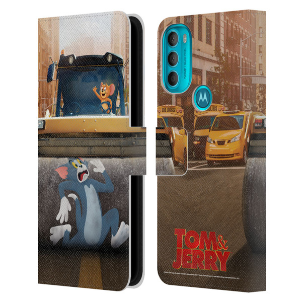 Tom And Jerry Movie (2021) Graphics Rolling Leather Book Wallet Case Cover For Motorola Moto G71 5G