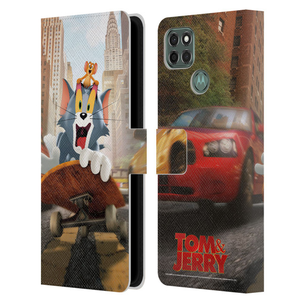 Tom And Jerry Movie (2021) Graphics Best Of Enemies Leather Book Wallet Case Cover For Motorola Moto G9 Power