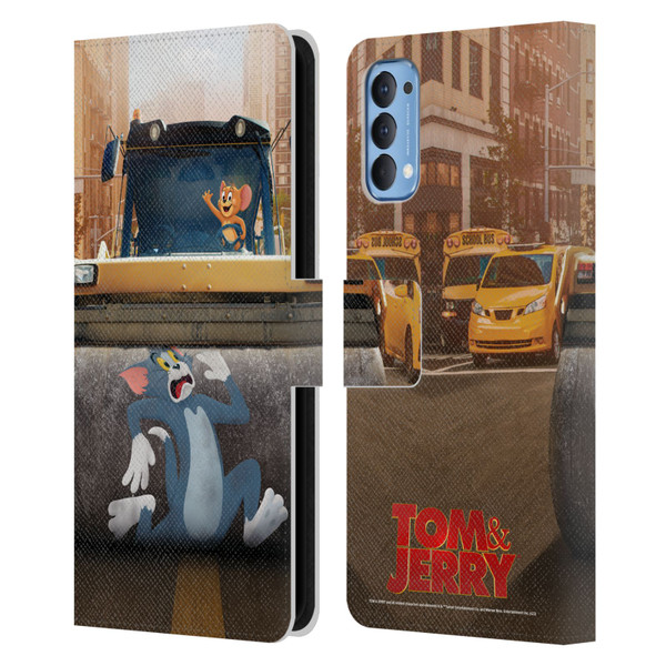 Tom And Jerry Movie (2021) Graphics Rolling Leather Book Wallet Case Cover For OPPO Reno 4 5G