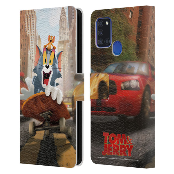 Tom And Jerry Movie (2021) Graphics Best Of Enemies Leather Book Wallet Case Cover For Samsung Galaxy A21s (2020)