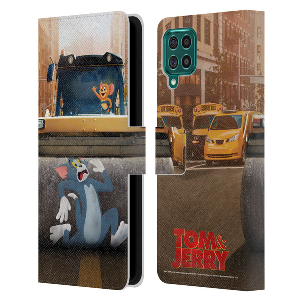 Tom And Jerry Movie (2021) Graphics Rolling Leather Book Wallet Case Cover For Samsung Galaxy F62 (2021)