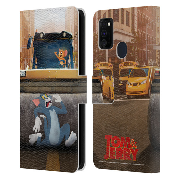 Tom And Jerry Movie (2021) Graphics Rolling Leather Book Wallet Case Cover For Samsung Galaxy M30s (2019)/M21 (2020)