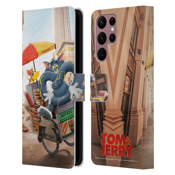 Tom And Jerry Movie (2021) Graphics Real World New Twist Leather Book Wallet Case Cover For Samsung Galaxy S22 Ultra 5G
