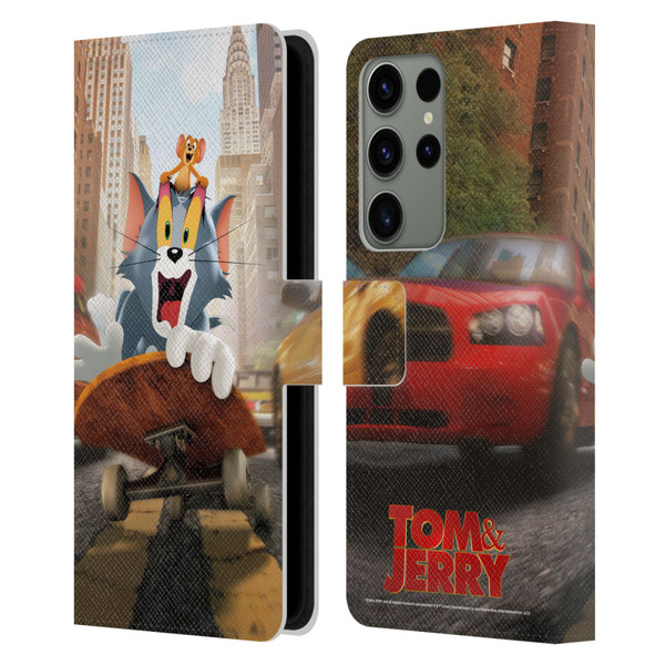 Tom And Jerry Movie (2021) Graphics Best Of Enemies Leather Book Wallet Case Cover For Samsung Galaxy S23 Ultra 5G