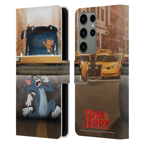 Tom And Jerry Movie (2021) Graphics Rolling Leather Book Wallet Case Cover For Samsung Galaxy S23 Ultra 5G