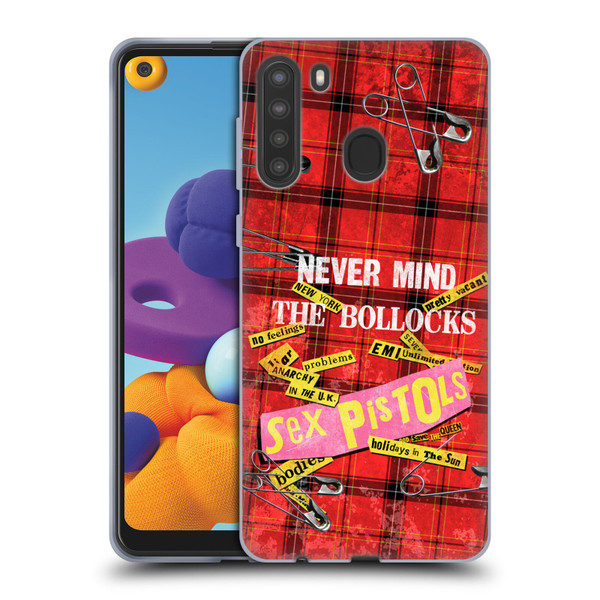 Sex Pistols Band Art Tartan Print Song Art Soft Gel Case for Samsung Galaxy A21 (2020)