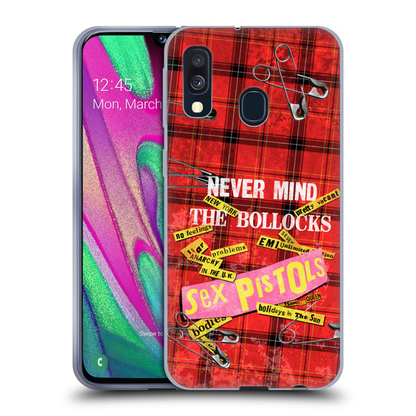 Sex Pistols Band Art Tartan Print Song Art Soft Gel Case for Samsung Galaxy A40 (2019)