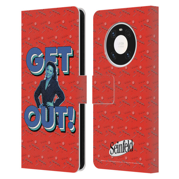 Seinfeld Graphics Get Out! Leather Book Wallet Case Cover For Huawei Mate 40 Pro 5G
