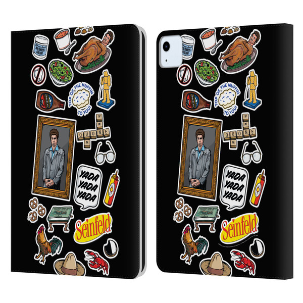 Seinfeld Graphics Sticker Collage Leather Book Wallet Case Cover For Apple iPad Air 11 2020/2022/2024