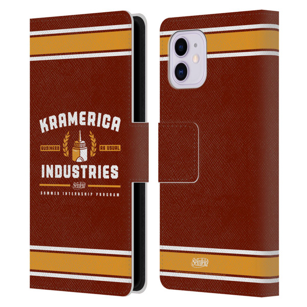 Seinfeld Graphics Kramerica Industries Leather Book Wallet Case Cover For Apple iPhone 11