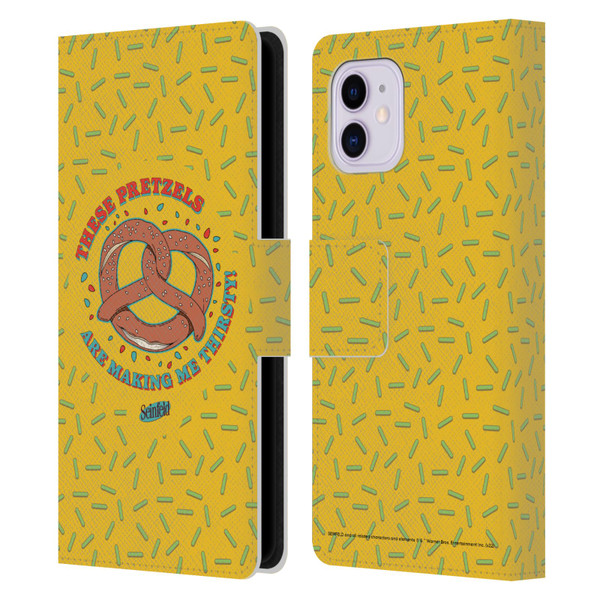 Seinfeld Graphics These Pretzels Leather Book Wallet Case Cover For Apple iPhone 11