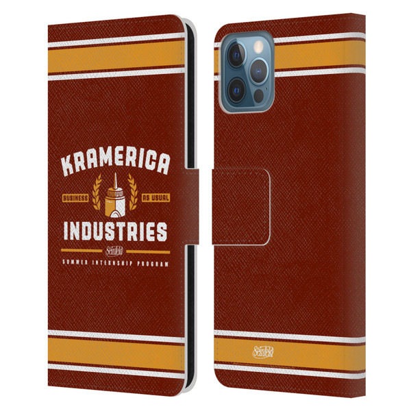 Seinfeld Graphics Kramerica Industries Leather Book Wallet Case Cover For Apple iPhone 12 / iPhone 12 Pro