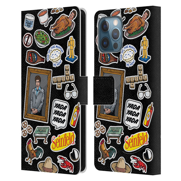 Seinfeld Graphics Sticker Collage Leather Book Wallet Case Cover For Apple iPhone 12 Pro Max