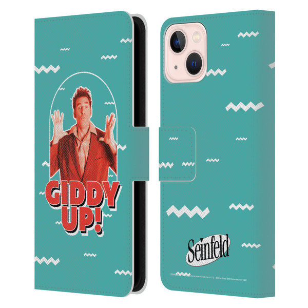 Seinfeld Graphics Giddy Up! Leather Book Wallet Case Cover For Apple iPhone 13