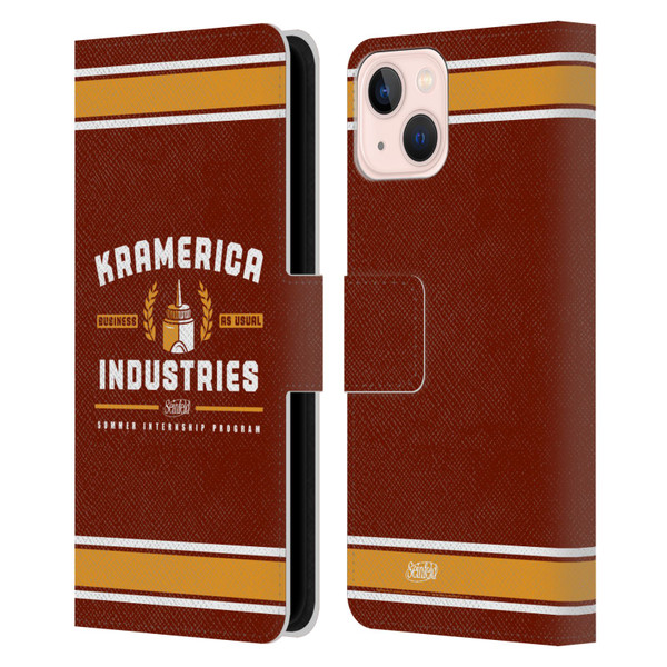 Seinfeld Graphics Kramerica Industries Leather Book Wallet Case Cover For Apple iPhone 13