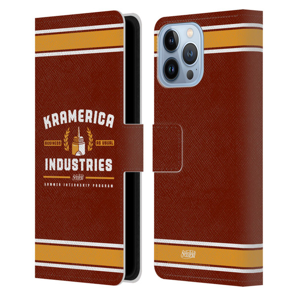 Seinfeld Graphics Kramerica Industries Leather Book Wallet Case Cover For Apple iPhone 13 Pro Max