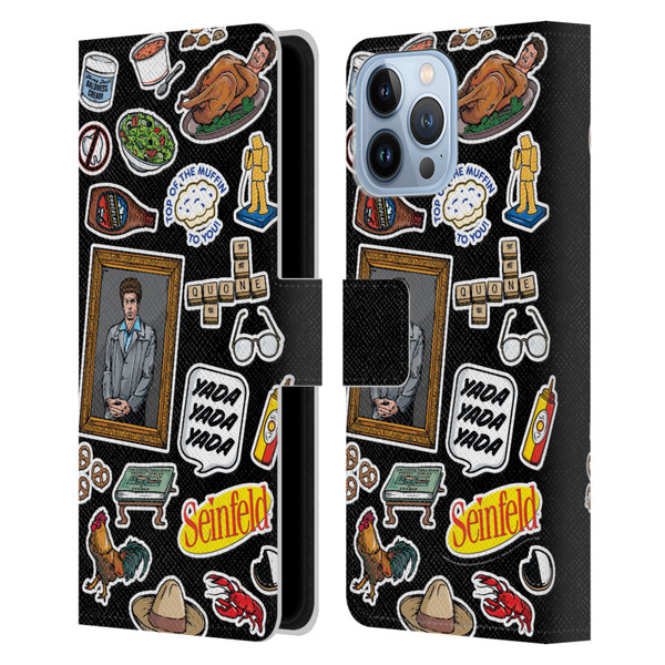 Seinfeld Graphics Sticker Collage Leather Book Wallet Case Cover For Apple iPhone 13 Pro Max