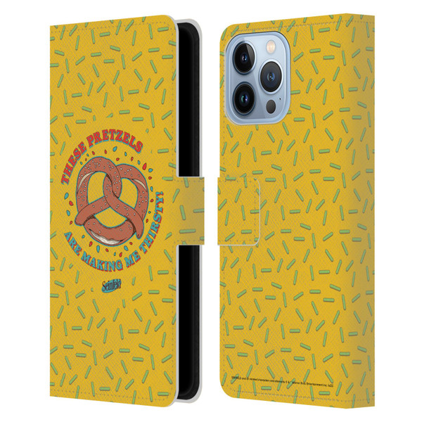 Seinfeld Graphics These Pretzels Leather Book Wallet Case Cover For Apple iPhone 13 Pro Max