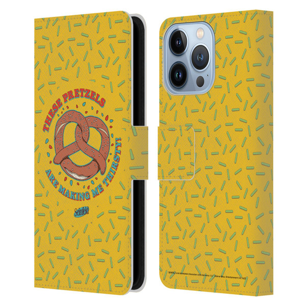 Seinfeld Graphics These Pretzels Leather Book Wallet Case Cover For Apple iPhone 13 Pro