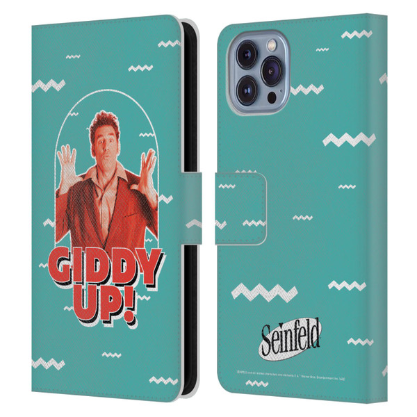 Seinfeld Graphics Giddy Up! Leather Book Wallet Case Cover For Apple iPhone 14