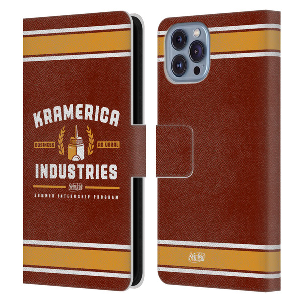 Seinfeld Graphics Kramerica Industries Leather Book Wallet Case Cover For Apple iPhone 14