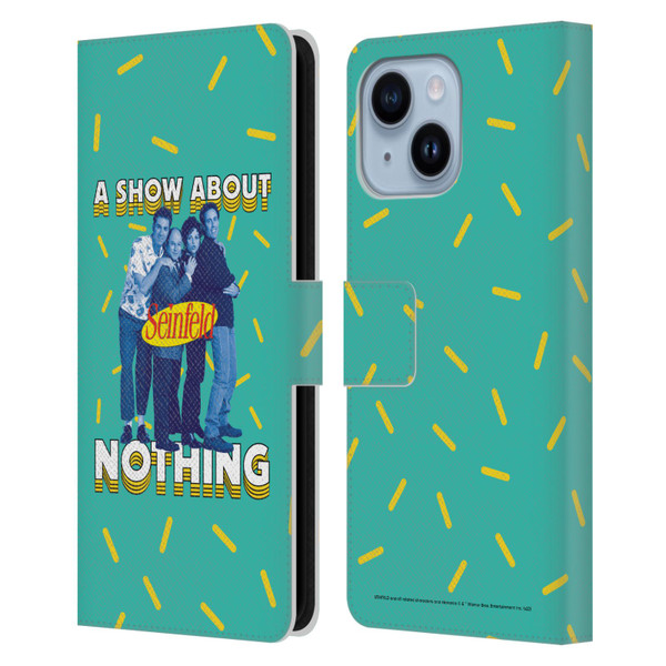 Seinfeld Graphics A Show About Nothing Leather Book Wallet Case Cover For Apple iPhone 14 Plus