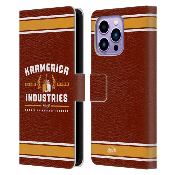 Seinfeld Graphics Kramerica Industries Leather Book Wallet Case Cover For Apple iPhone 14 Pro Max