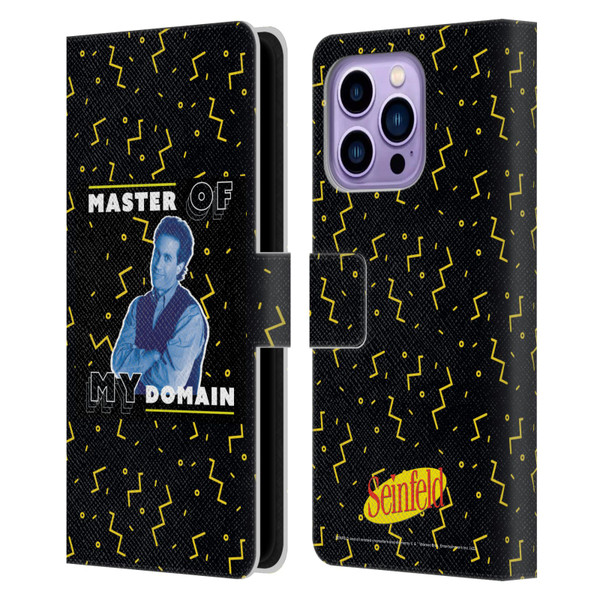 Seinfeld Graphics Master Of My Domain Leather Book Wallet Case Cover For Apple iPhone 14 Pro Max