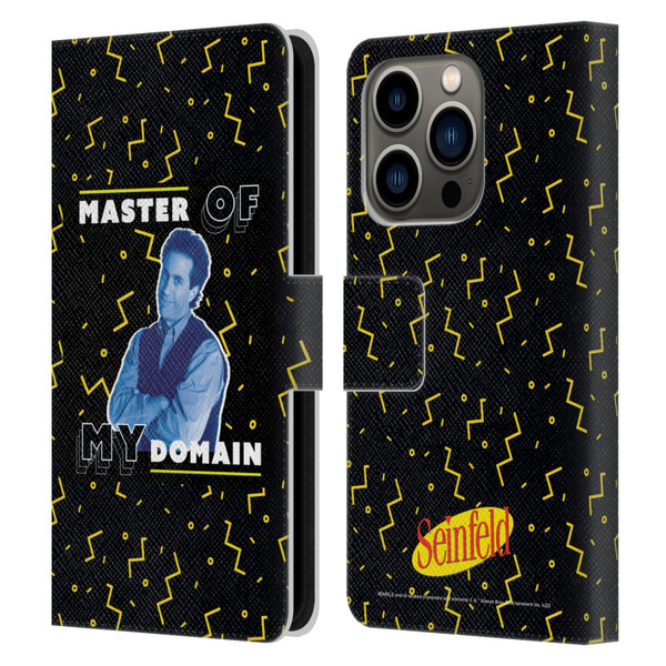 Seinfeld Graphics Master Of My Domain Leather Book Wallet Case Cover For Apple iPhone 14 Pro
