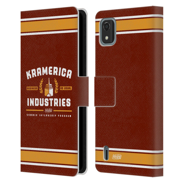 Seinfeld Graphics Kramerica Industries Leather Book Wallet Case Cover For Nokia C2 2nd Edition