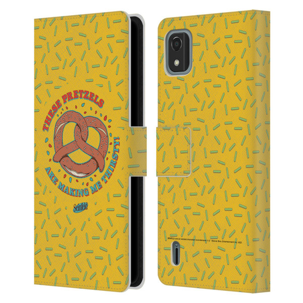Seinfeld Graphics These Pretzels Leather Book Wallet Case Cover For Nokia C2 2nd Edition