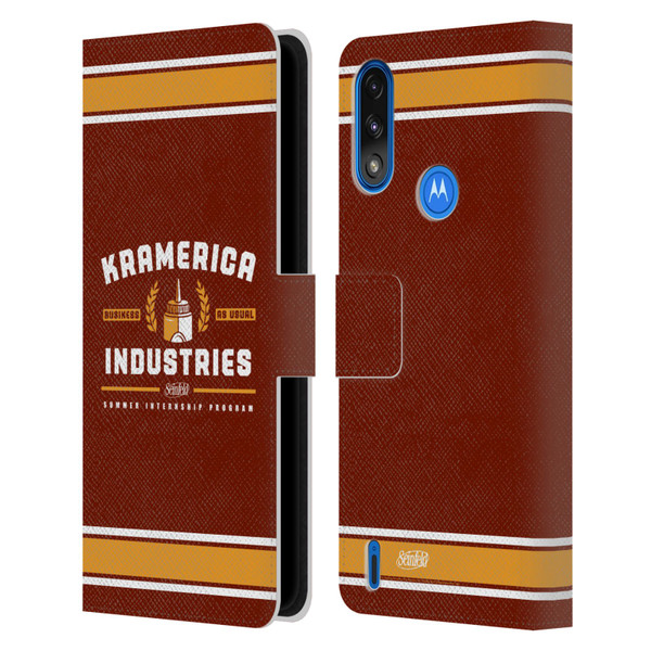 Seinfeld Graphics Kramerica Industries Leather Book Wallet Case Cover For Motorola Moto E7 Power / Moto E7i Power
