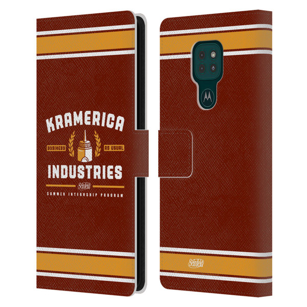 Seinfeld Graphics Kramerica Industries Leather Book Wallet Case Cover For Motorola Moto G9 Play