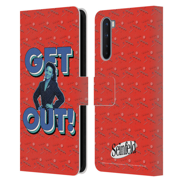 Seinfeld Graphics Get Out! Leather Book Wallet Case Cover For OnePlus Nord 5G