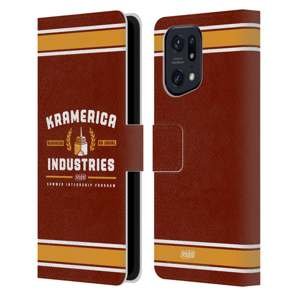 Seinfeld Graphics Kramerica Industries Leather Book Wallet Case Cover For OPPO Find X5 Pro