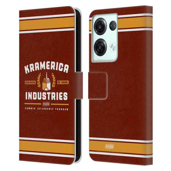 Seinfeld Graphics Kramerica Industries Leather Book Wallet Case Cover For OPPO Reno8 Pro
