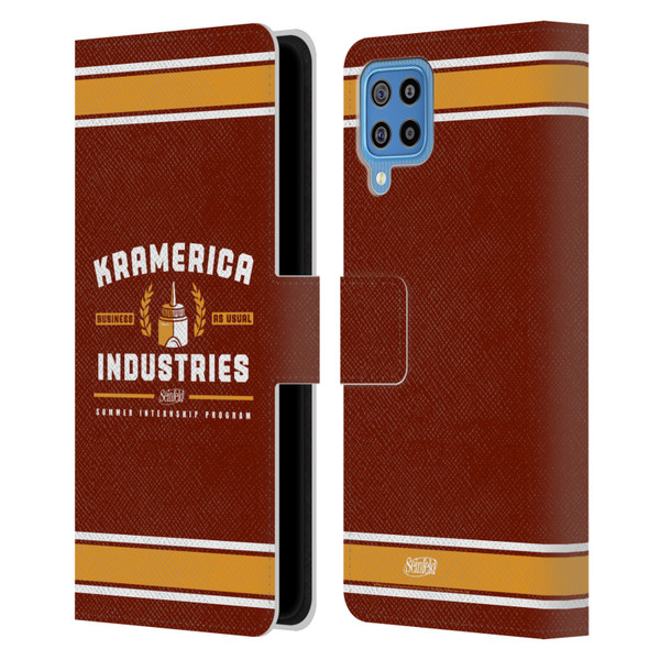 Seinfeld Graphics Kramerica Industries Leather Book Wallet Case Cover For Samsung Galaxy F22 (2021)