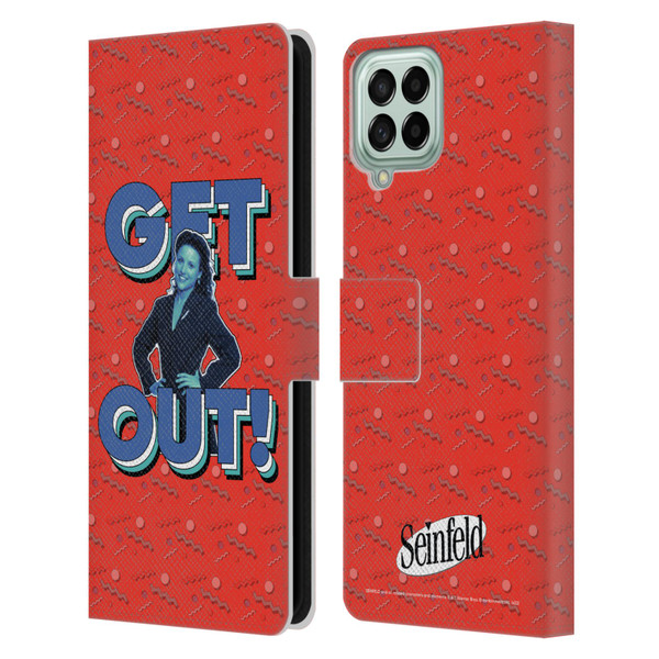 Seinfeld Graphics Get Out! Leather Book Wallet Case Cover For Samsung Galaxy M33 (2022)