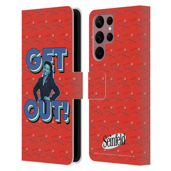Seinfeld Graphics Get Out! Leather Book Wallet Case Cover For Samsung Galaxy S22 Ultra 5G