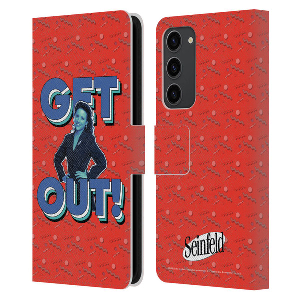 Seinfeld Graphics Get Out! Leather Book Wallet Case Cover For Samsung Galaxy S23+ 5G