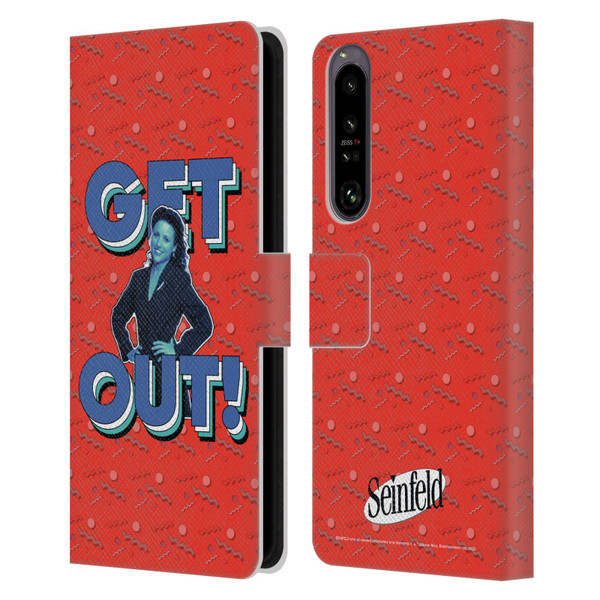 Seinfeld Graphics Get Out! Leather Book Wallet Case Cover For Sony Xperia 1 IV